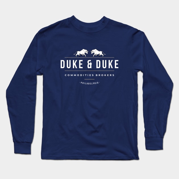 Duke & Duke Commodities Brokers - modern vintage logo Long Sleeve T-Shirt by BodinStreet